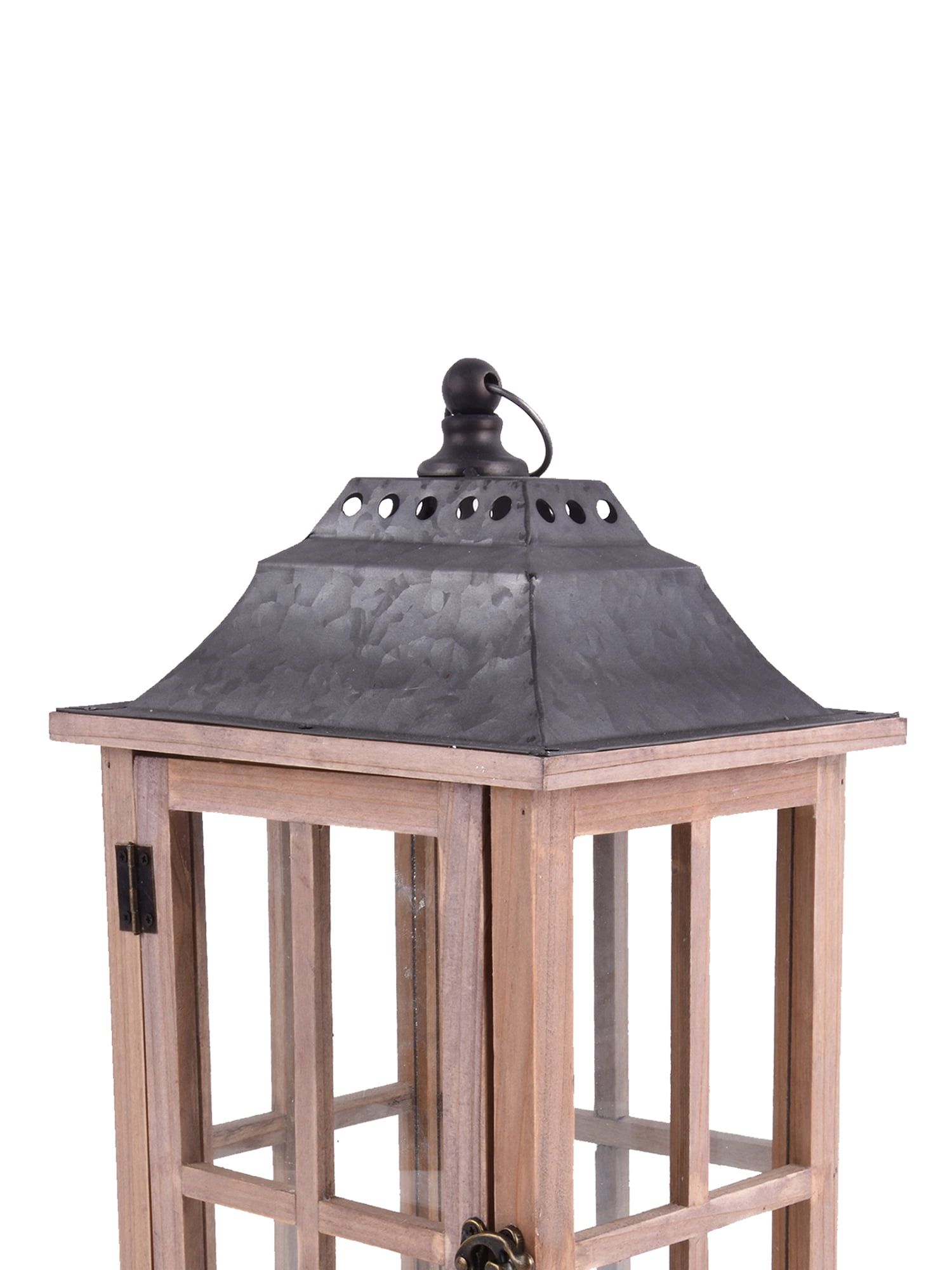 Better Homes & Gardens Rustic Wood Candle Holder Lantern, Medium