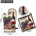 thumbnail image 6 of Wine with Grapes Kitchen Oven Mitt and Pot Holder Sets 2 Pcs for Baking, Cooking and Grilling, Heat Resistant Up To 392 °F, 6 of 7