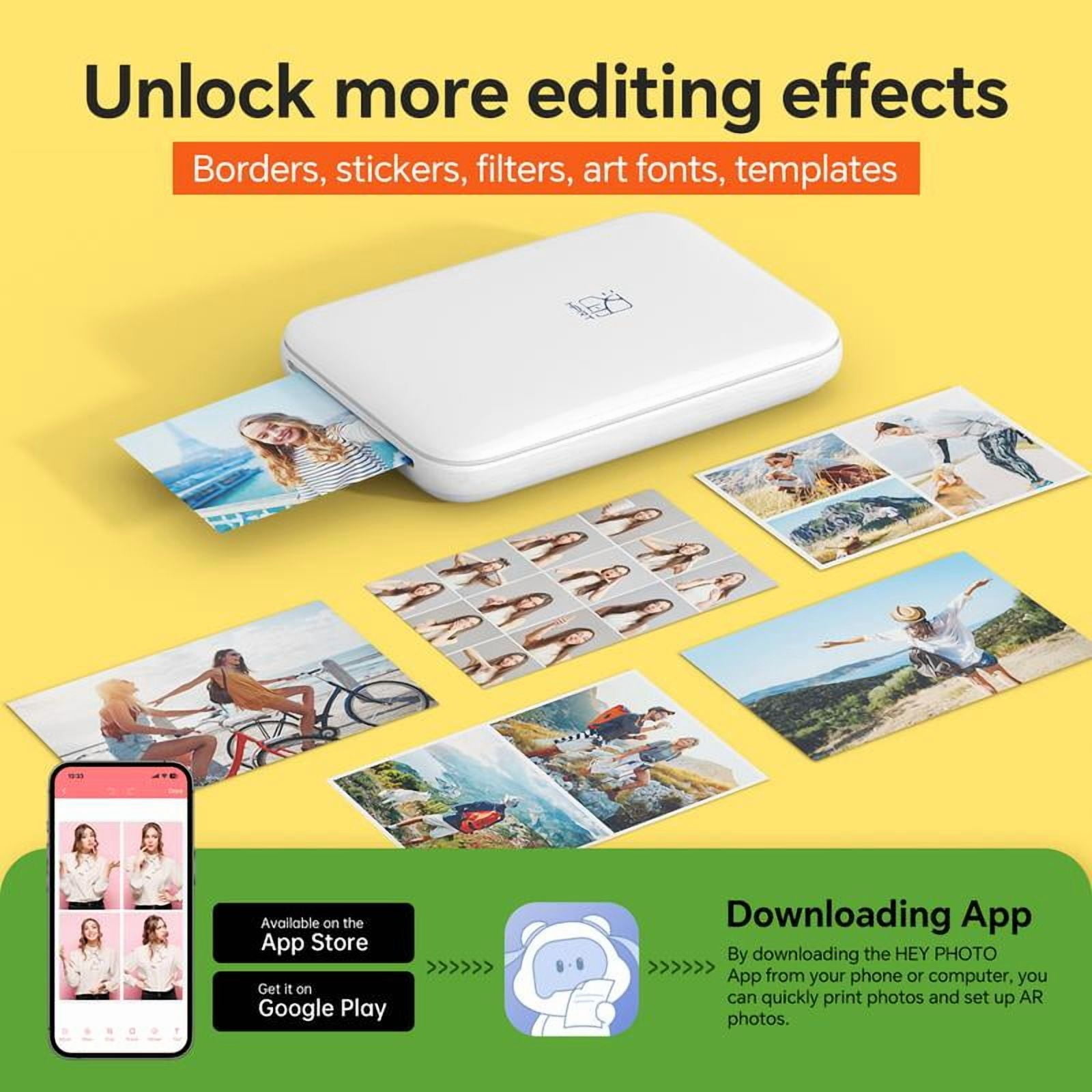 HPRT Wireless Portable Color Photo Printer for Smartphone, Pocket-Size, Zink 2x3 inch, Peel-Back Photos, Bluetooth, Compatible with iOS and Android Devices