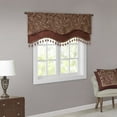 thumbnail image 3 of Madison Park Aubrey Paisley motif Adult Indoor Jacquard Window Valance Faux silk piecing Beaded valance Burgandy 50 x 18, 3 of 5