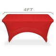 thumbnail image 2 of Lann's Linens 4' Fitted Spandex Tablecloth for 48" x 24" Rectangular Tables, Red, 2 of 3