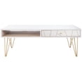 thumbnail image 5 of SAFAVIEH Marigold Mid-Century Coffee Table with Drawer, White/Brass, 5 of 12