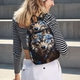 thumbnail image 6 of Naloa Vintage Blue Floral Wolf Canvas Backpack for Men Women Rucksack Casual Travel Daypack College Tote Satchel Bookbag for Teens-Medium, 6 of 7