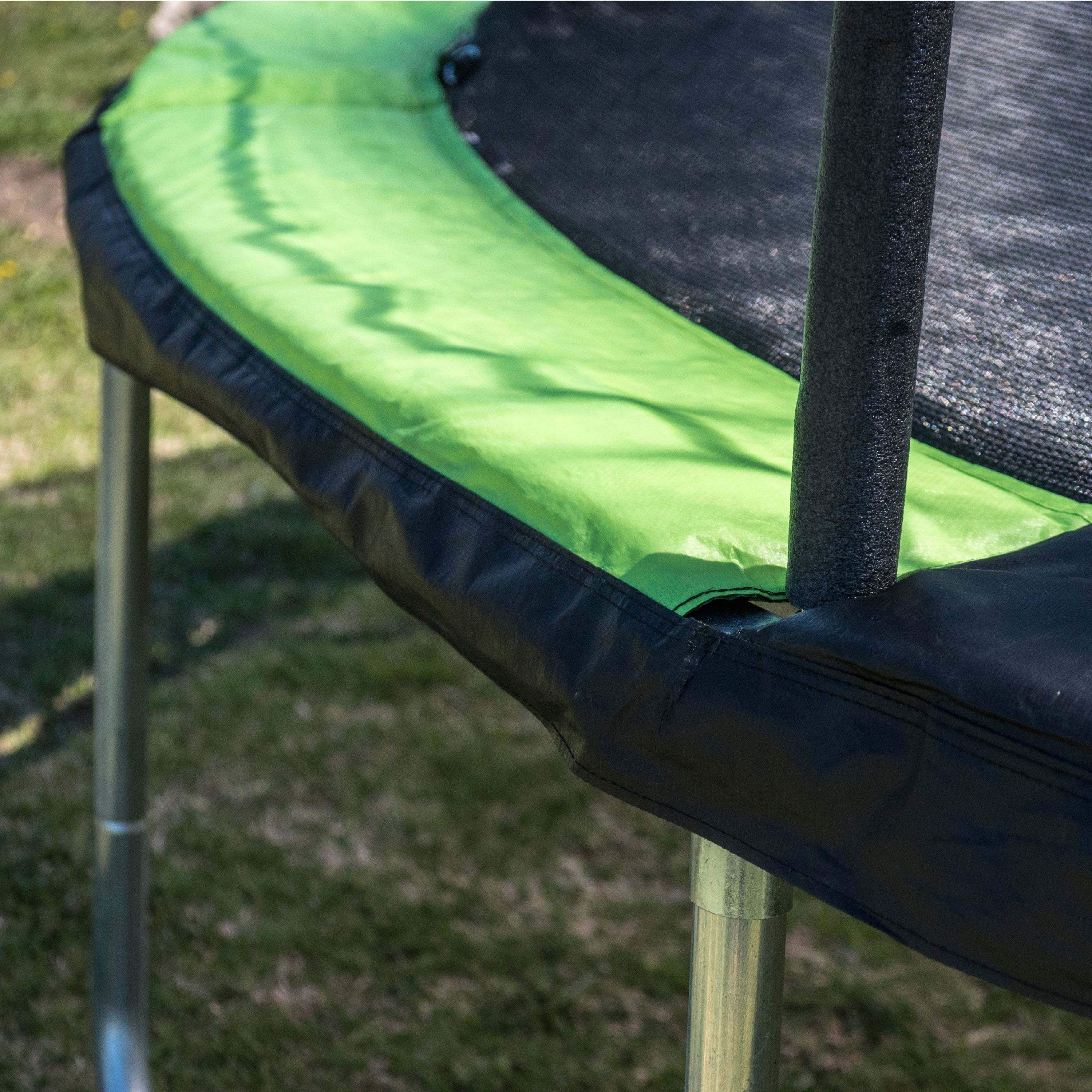 JumpKing 14' Trampoline, with Enclosure, Black/Green