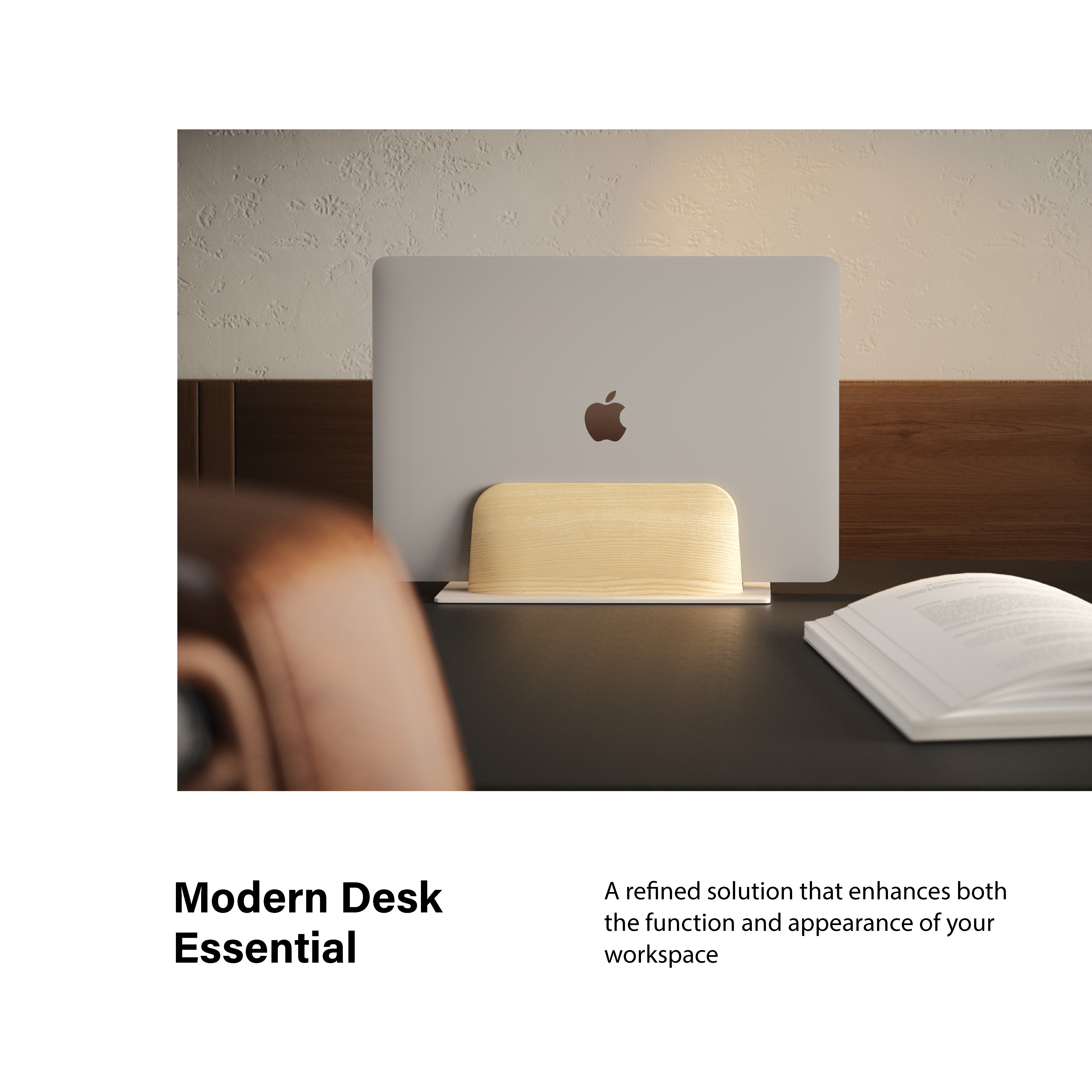 Incipio Vertical Laptop Stand with Wooden Base photo 3