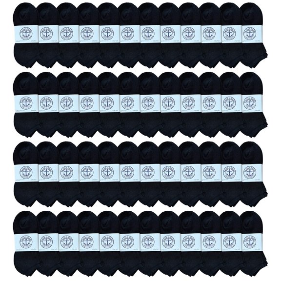 SOCKS'NBULK Women's No Show Socks, Soft Sports Socks In Bulk, (Size 9-11) (Black, 48)