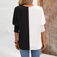thumbnail image 5 of Kayannuo Blouses for Women Tee Shirts for Women Valentine's Day Women's V-Neck Contrasting Raglan Sleeves Lapel Loose Fitting Shirt Top, 5 of 5