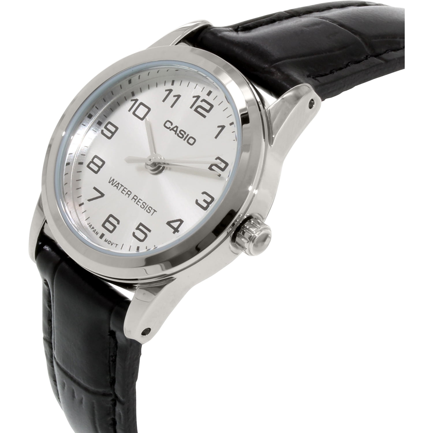 Casio Black Leather Ladies Analog Quartz Watch LTP-V001L-7B