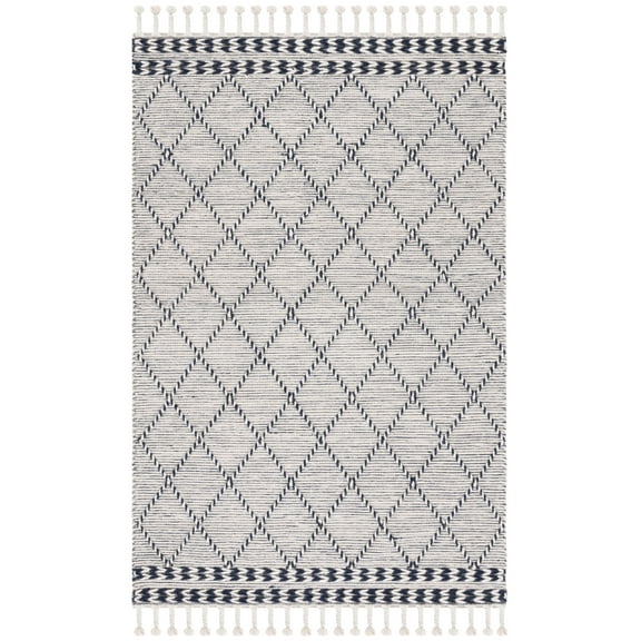 SAFAVIEH Vermont Westley Trellis Area Rug, Ivory/Navy, 3' x 5'