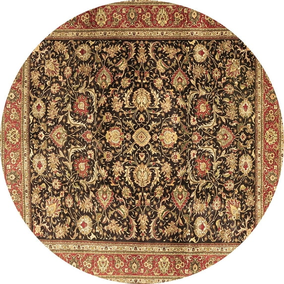 Ahgly Company Indoor Round Persian Brown Traditional Area Rugs, 6' Round