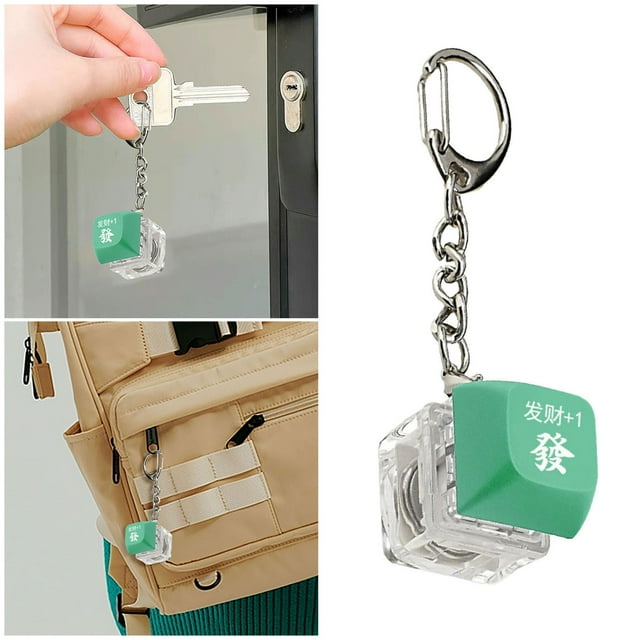 Hangs Keyboard Toy Key Toy Silicone Keychain with Lighted Clicker and Chinese Character - Light Up Key Presser Toy Featuring Keyboard Button for Kids and Collectors