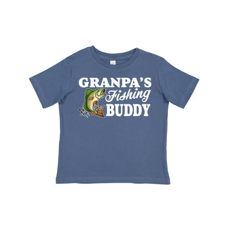 

Inktastic Granpa s Fishing Buddy with White Text Gift Toddler Boy Girl T-Shirt