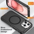 thumbnail image 4 of For iPhone 15 Life Waterproof Rugged MagSafe Magnetic Phone Case,Black,For iPhone 15, 4 of 16