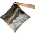 thumbnail image 4 of Black Gold Marble Throw Pillow Covers 18x18 Inch Set of 2 Abstract Marble Pillows Cases, Modern Turquoise Pillow Case Covers Soft Cushion Cover Great Gifts for Bed Couch Sofa Living Room Decor, 4 of 6