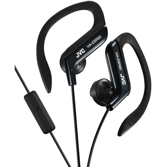 JVC HA-EBR80 Sports ear clip headphones with remote & mic (Black)