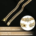 thumbnail image 4 of Collar para Perros de Eslabón Cubano con Rhinestones Duradero de Unique Bargains 20" Tono Dorado, 4 of 7
