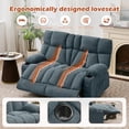 thumbnail image 6 of JONPONY Loveseat Recliner, Reclining Sofa with Cup-Holders, 2-Seater Couch for Living Room, Love Seat Manual Oversized Recliner with Ergonomic,Blue, 6 of 13