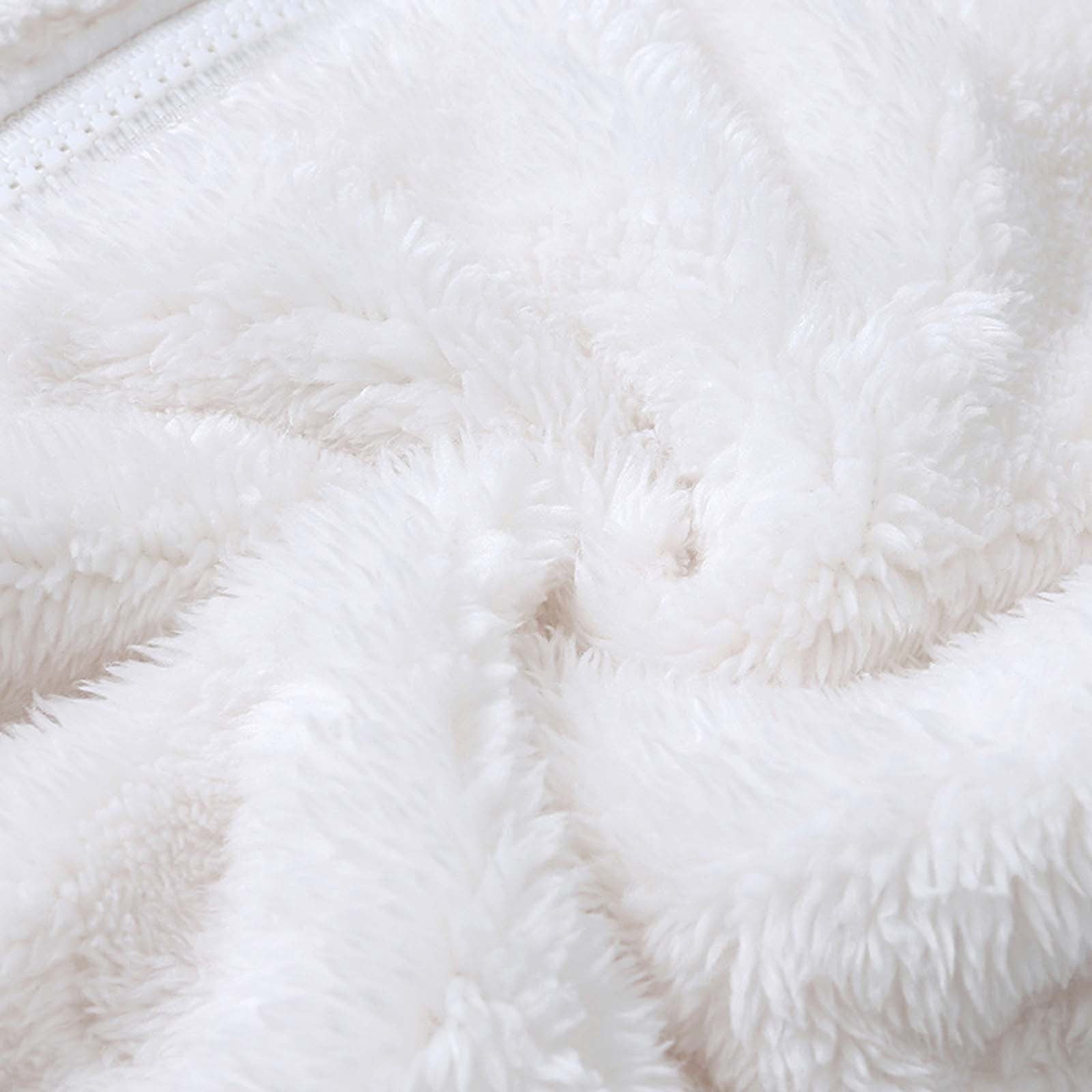 UAMVSH Newborn Baby Jumpsuit Winter Clothes Infant Boys Girls Fleece Hooded Romper Long Sleeve Onesies Heart Print Ears Zipper Warm Coat