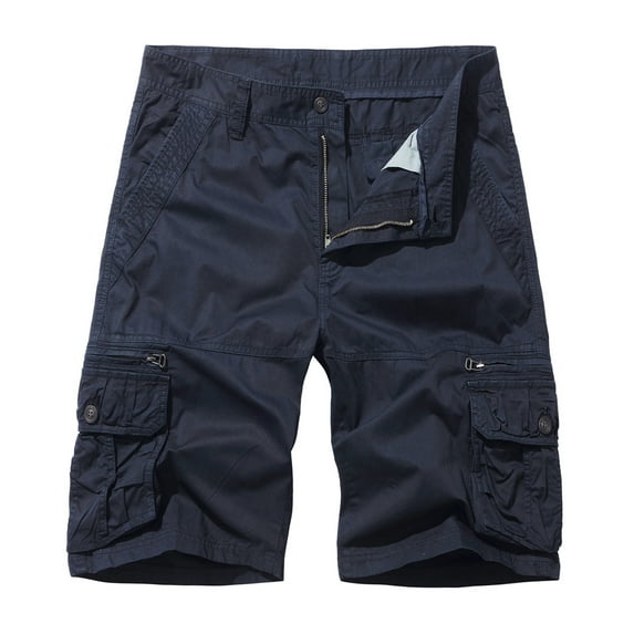 IROINNID Men's Casual Flat-Front Outdoors Cargo, Elastic Loose Shorts, S-6XL