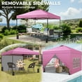 thumbnail image 4 of Wesfital 12x12 Pop Up Canopy with 4 Sidewalls, Portable Outdoor Canopy Tent with Carrying Bag, Adjustable Height, Water-Resistant, UV Protection, Easy Setup Canopy for Events, Parties, Camping, Pink, 4 of 7