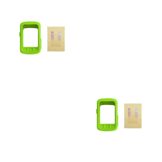 Sonducket Funda protectora para ordenador de bicicleta con película de alta definición, funda compacta de silicona, protector de pantalla Verde 2piezas