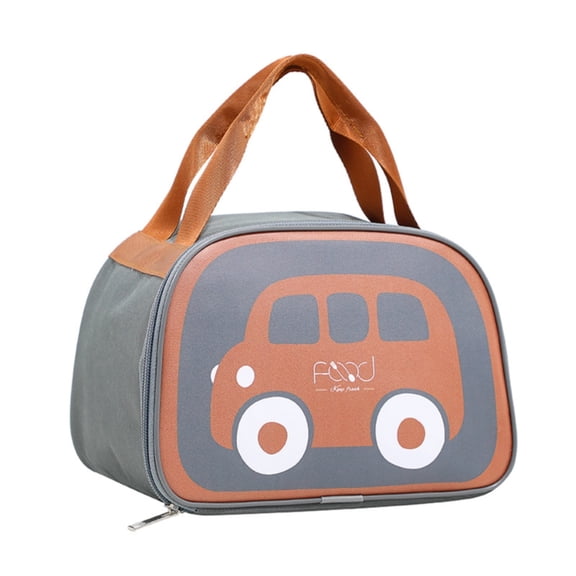 Lunch Box Cute Cartoon Car Lunch Bag for Women Men,Reusable Cute Lunch Pail Bag,Leakproof,Hand Held Insulated Lunch Box Tote Compact 6L, Cooler Lunch Container for Work Travel Office (Grey)