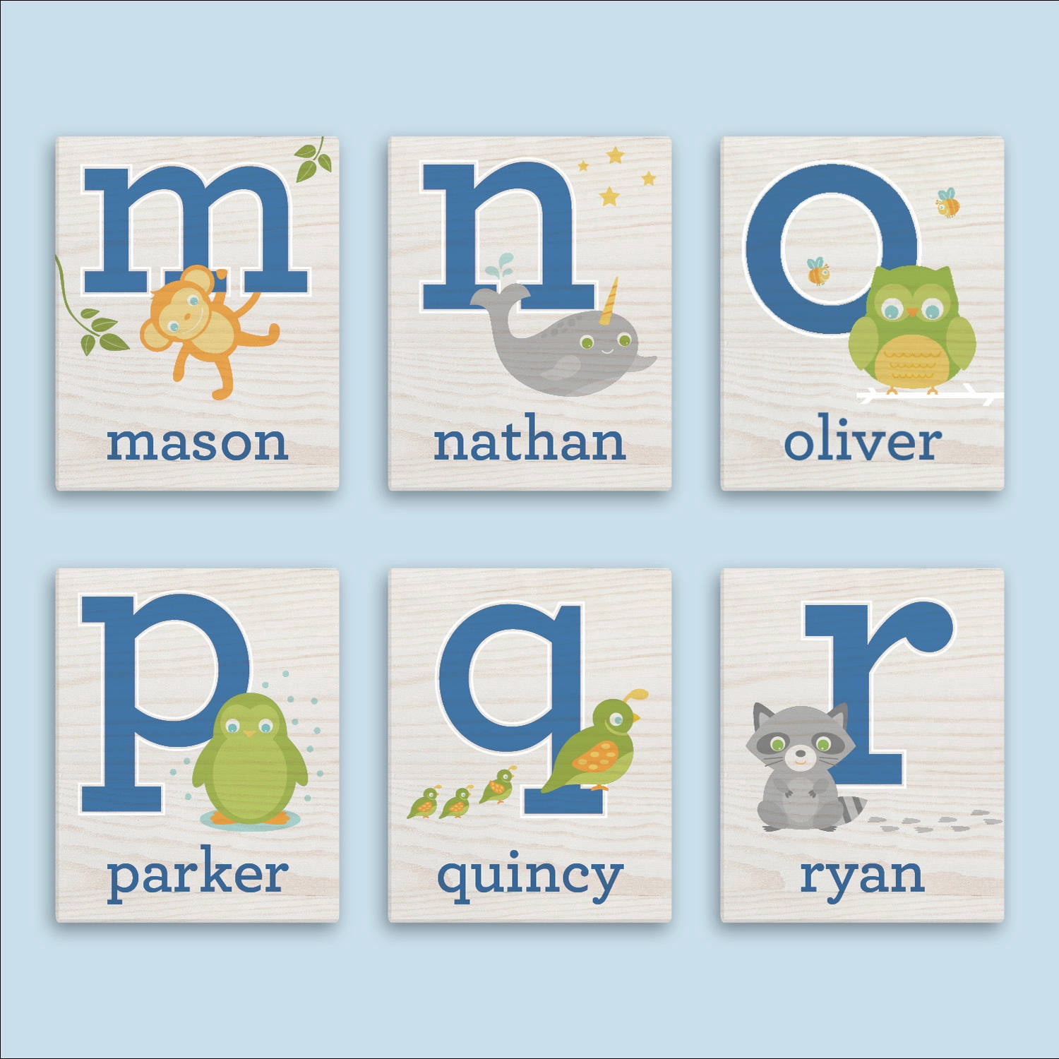 Girl's or Boy's Alphabet Personalized 11" x 14" or 16" x 20" Canvas