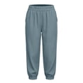 thumbnail image 3 of Lmueinov 2026 Women's 100% Corduroy Elastic Waist Cropped Jogger Pants, Side Pockets Loose Fit Soft Casual Capri Lounge Walking Trousers S-2XL, 3 of 8