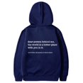 thumbnail image 5 of Sudadera con capucha Dear Person Behind Me para mujer, moda personalizada, mensaje Be Kind, sudadera informal de invierno para exteriores, sudaderas holgadas, 5 of 5