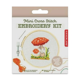 Louise Maelys Mushroom Embroidery Kits for Beginners with Art Night  Pattern,Adults Starter Cross Stitch Kit DIY Needlepoint Kits
