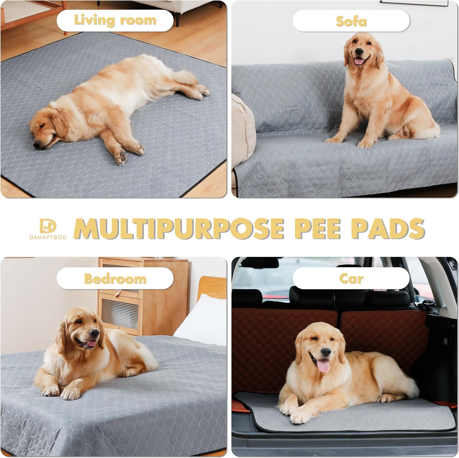 Dahapyboo Washable Reusable Puppy Pads, 18"x24", 6 Pack photo 5