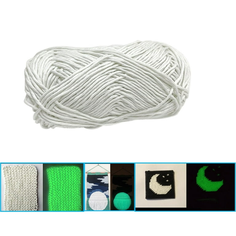  Glow in The Dark Yarn 6 Rolls(Each 55yd) Green Yarn for  Crocheting Sewing Supplies Knitting Luminous Yarn Glow in The Dark Yarn for  Crochet, Yarn for Crafts Sewing Beginners