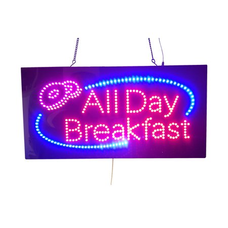Open For Breakfast Sign All Day Breakfast Sign, TOPKING Signage, LED Neon Open, Store, Window ...