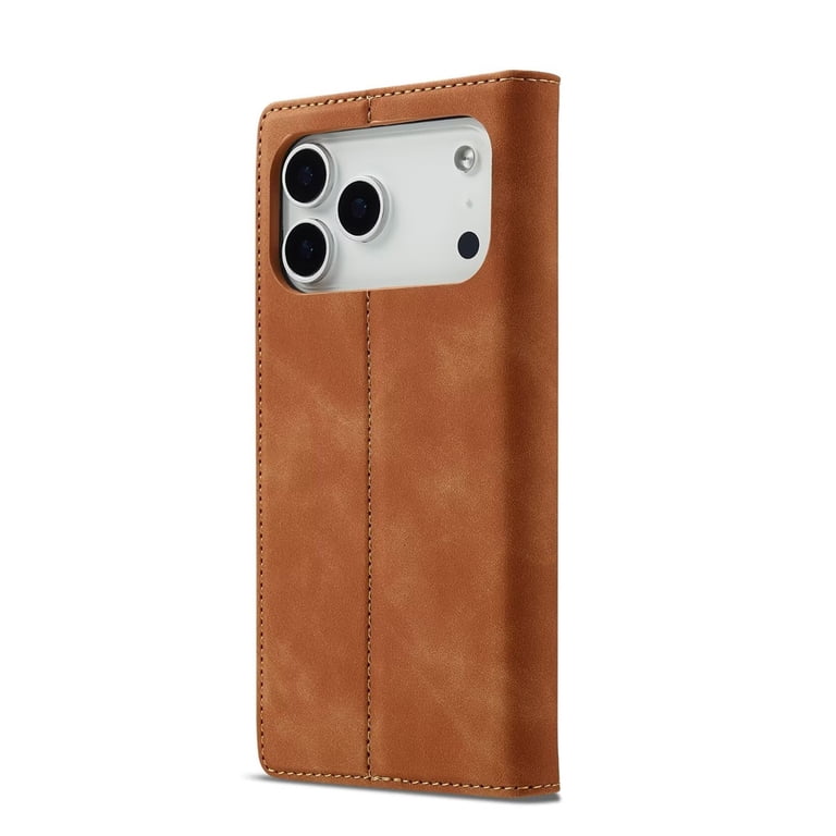LC.IMEEKE Leather For iPhone 17 Pro Case, Flip Wallet Leather Case