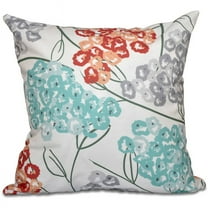 Simply Daisy 16" x 16" Hydrangeas Floral Print Pillow, Blue