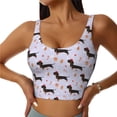 thumbnail image 1 of Balery Dachshund Dog Sujetadores deportivos con espalda cruzada para mujer, acolchados, sin costuras, de alto impacto, ideales para yoga, gimnasio, entrenamiento y fitness.-Medium, 1 of 8