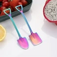thumbnail image 4 of Stainless Steel Shovel Shape Spoon Pointed Spoon Retro Shovel Spoon For Ice Cream Tea-Spoon Tableware Bar Tool Cutlery Set Small Shovel Spoon Fork (Color : 4pcs-Gold B), 4 of 5