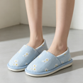 thumbnail image 4 of Willtoo Women Floral Embroidered Closed Back Slippers Soft Breathable Non Slip House Shoes Warm Indoor Slip On Shoes, 4 of 5