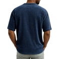 thumbnail image 4 of Men's Casual Round Neck Short Sleeve Button Up Shirt, Soft Cotton Top for Everyday Wear, 4 of 8