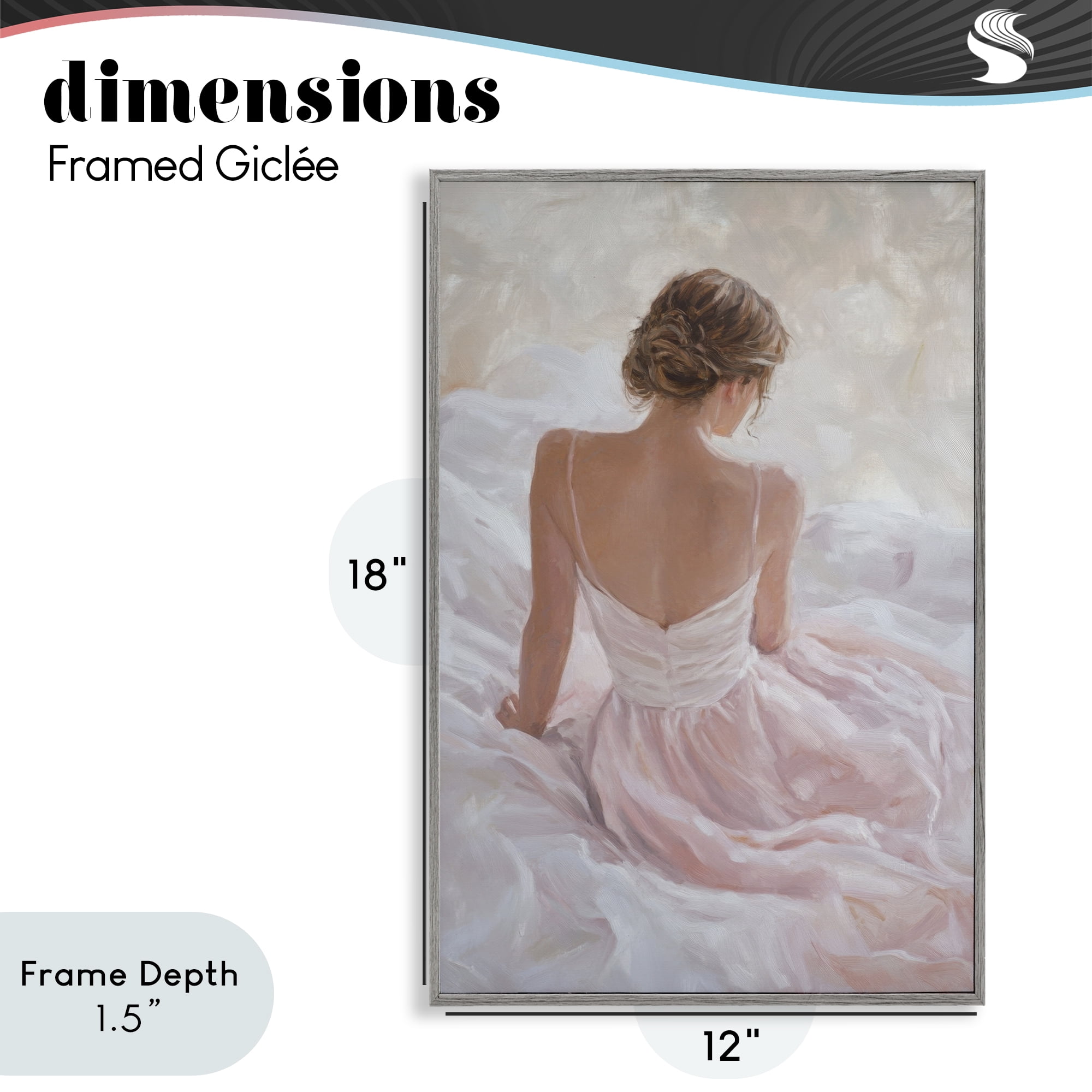 Stupell Industries Quiet Reflection in Pastel Pink Gray Framed Giclee Art, design by Petal Prints Design