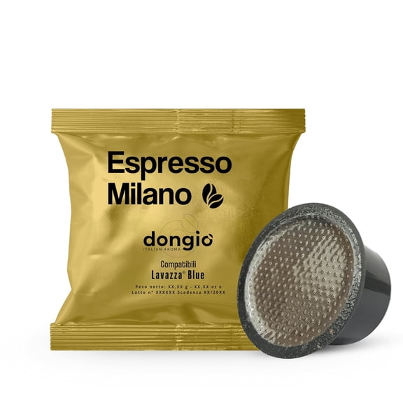 Dongio Caffe Espresso Milano – Compatible with Lavazza Blue, Medium-Light Roast Espresso Capsules, 80 Count