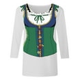 thumbnail image 4 of Oktoberfest Themed T Shirts for Women Crew Neck 3/4 Sleeve Tees Festival Tops Funny Shirts Casual Loose Fit Blouses Halloween Clothes Summer Spring Fall Outfit, 4 of 4