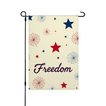 AMHNF Freedom Linen Garden Flag 12x18 inch, Memorial Day Independence Day Yard Flag for Spring Summer Home Outdoor Garden Decoration