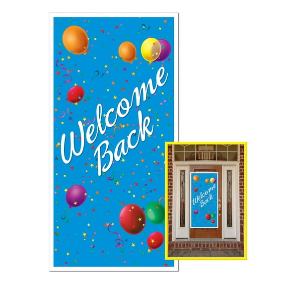 Party Central Club Pack of 12 Blue and White Back to School Welcome Back Door Cover Party