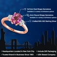 thumbnail image 2 of Gem Stone King 18K Rose Gold Plated Silver Pink Mystic Topaz and Lab Grown Diamond Engagement Ring for Women | 2.74 Cttw | Oval 9X7MM | Gemstone November Birthstone | Size 7, 2 of 6