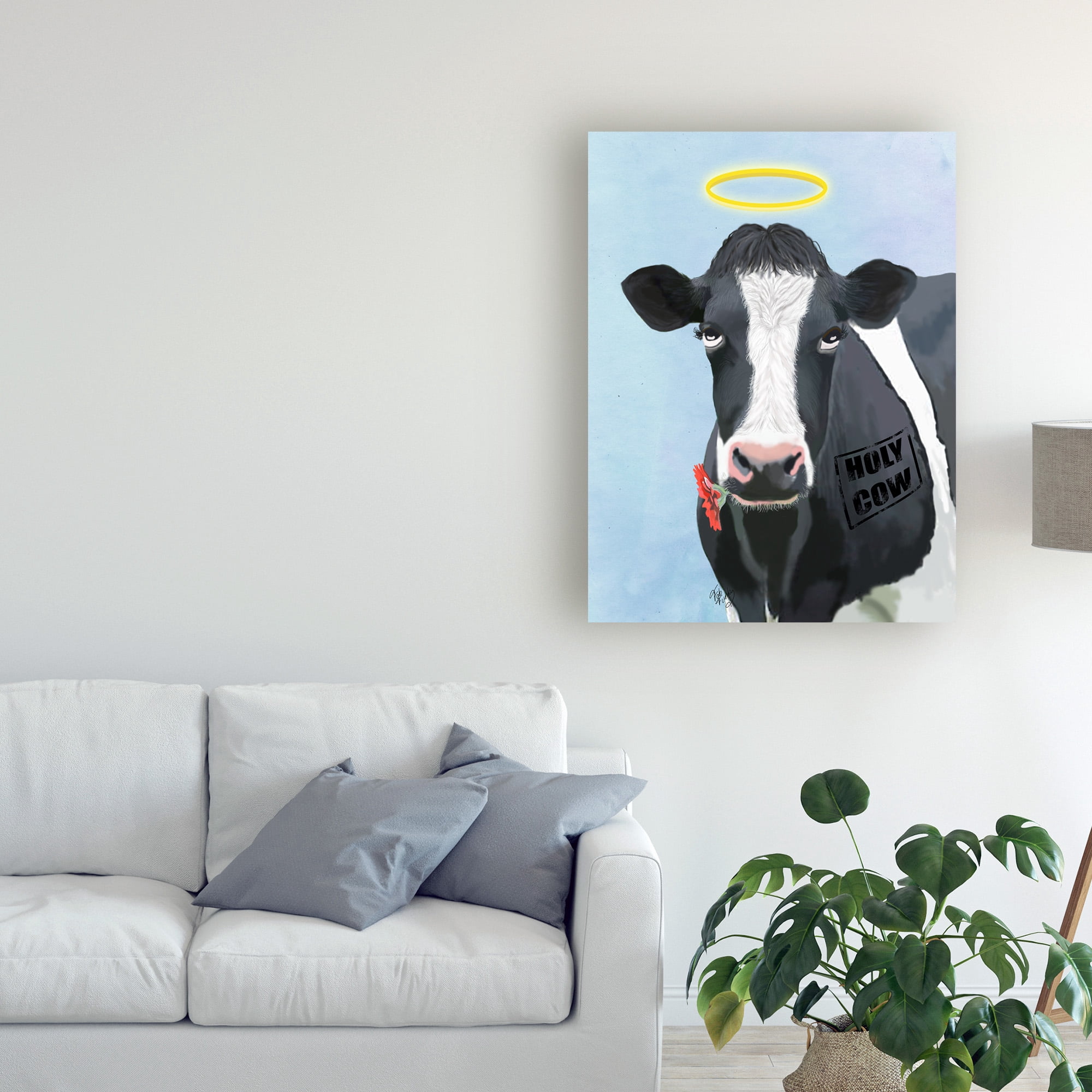 Trademark Fine Art 'Holy Cow' Canvas Art by Fab Funky