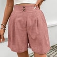 thumbnail image 6 of RYRJJ Womens Shorts Dressy Wide Leg Summer Shorts High Waisted Pleated Business Casual Work Trouser Shorts with Pockets(Pink,XL), 6 of 7
