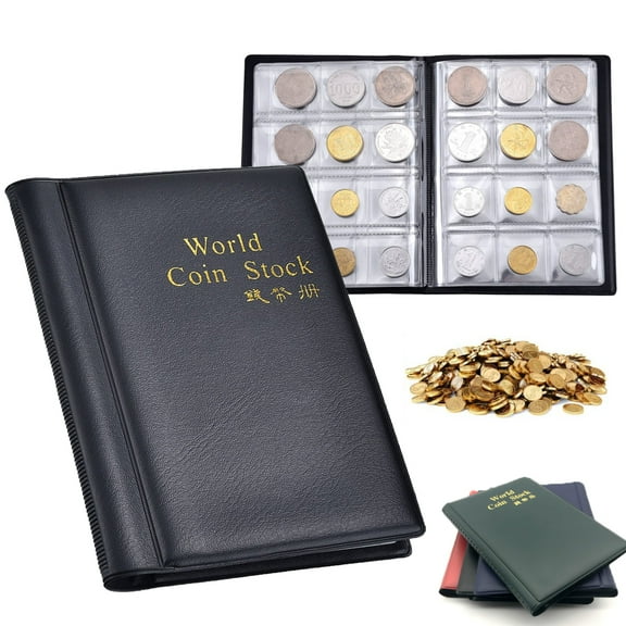 Sunjoy Tech Coin Storage Album - Rare Coin Holders Book - Coins Collection for Collectors, Money Penny Pocket (120 Coin Holders, 1.18鈥漻1.18鈥?Pocket Size)