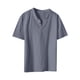 thumbnail image 4 of pstuiky camisetas de hombre, Camisa estilo vintage informal de color liso con cuello en V y manga corta para hombre camisetas de hombre xxxxl, 4 of 5