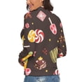 thumbnail image 3 of Christmas Candy Pattern Women's Turtleneck Sweater Long Sleeve Ribbed Fitted Turtle Neck Casual Fall Winter Collection Top S, 3 of 4